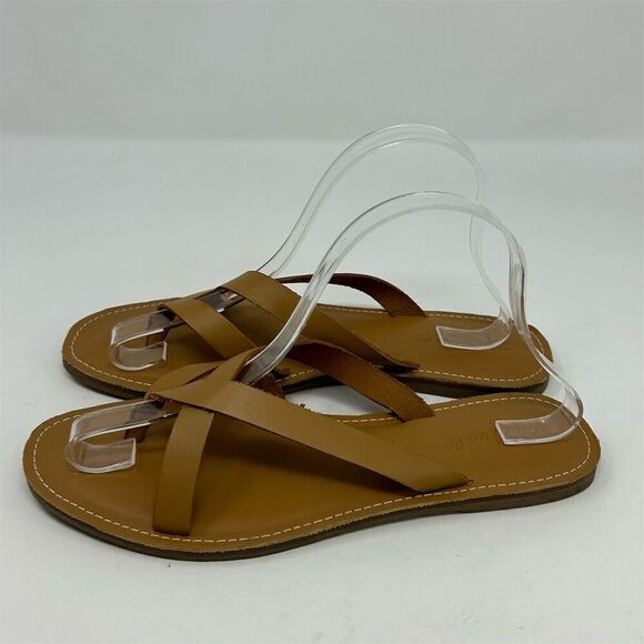Madewell Women's Leather Slip On Thong Sandals Brown Size 9.5 Summer Casual - Picture 6 of 13